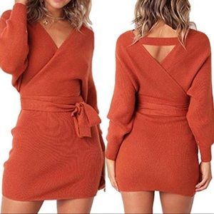 ✨THE SAVOY ORANGE BATWING SWEATER DRESS *NWT* ✨